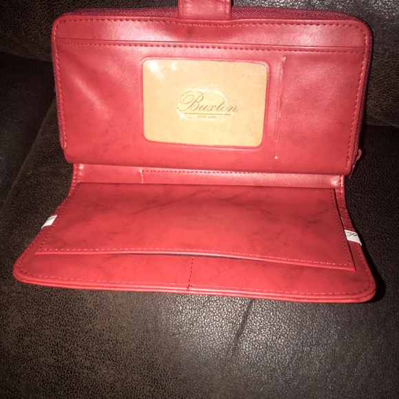 NWT Red Buxton leather ensemble clutch - Picture 3 of 6